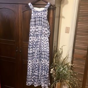 Chaps navy/white maxi dress